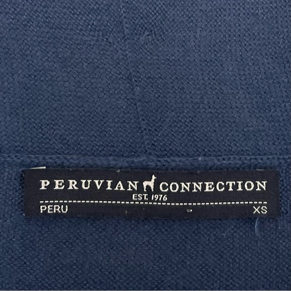 Peruvian Connection Pima Cotton peplum Blue Drapey Open Front Cardigan XS - Picture 4 of 11